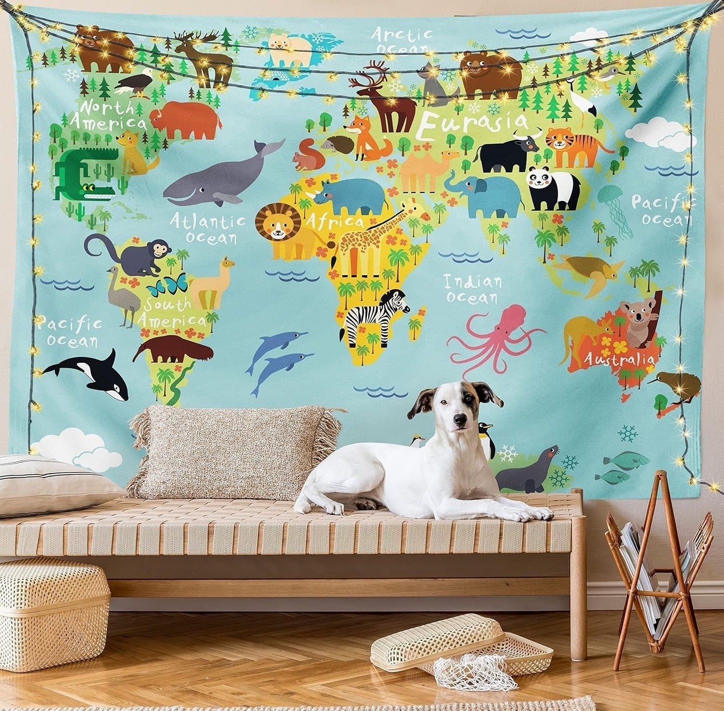 Tapiserie abakuhaus toulání zvíře mapa světa kresby Home - Doplňky a dekorace Naty Shop