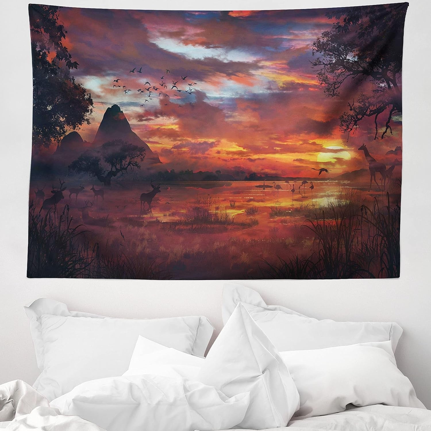 Tapiserie abakuhaus wanderlust zvířecí mapa světa kreslených filmů - Naty Shop