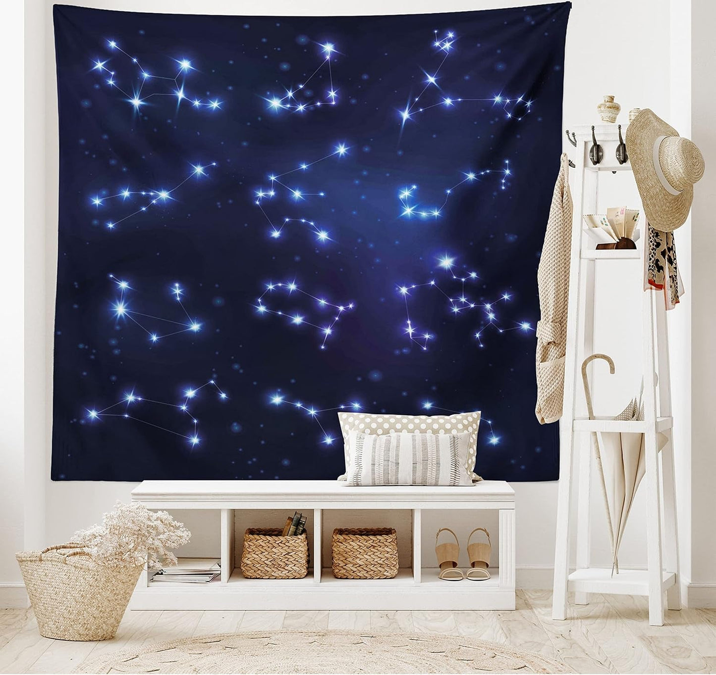 Tapiserie abakuhaus wanderlust zvířecí svět mapy kresby Home - Doplňky a dekorace Naty Shop Tmavě modrá 230L X 140B Cm