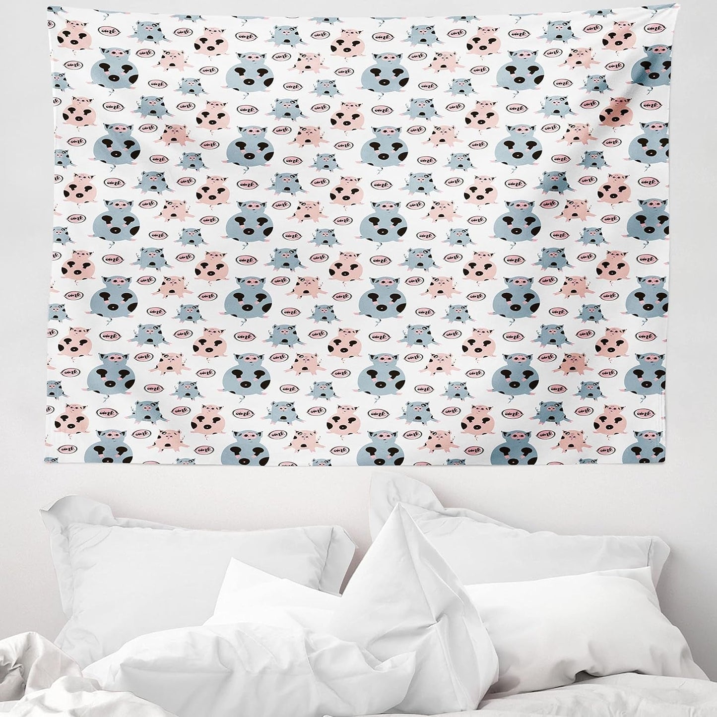 Tapiserie abakuhaus toulání zvíře mapa světa kresby Home - Doplňky a dekorace Naty Shop Šedá Modrá 150L X 110B Cm