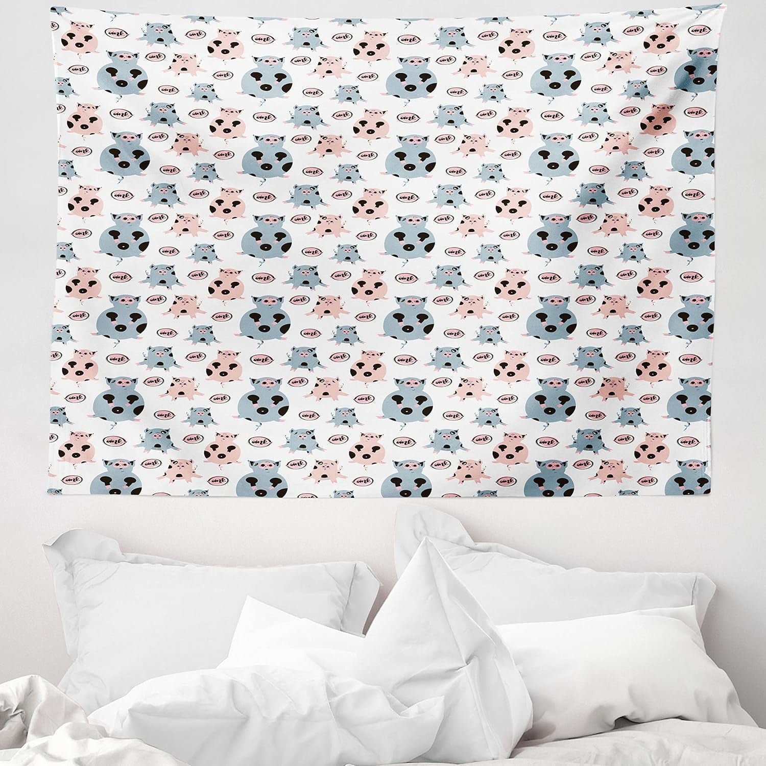 Tapiserie abakuhaus toulání zvíře mapa světa kresby Home - Doplňky a dekorace Naty Shop Šedá Modrá 150L X 110B Cm