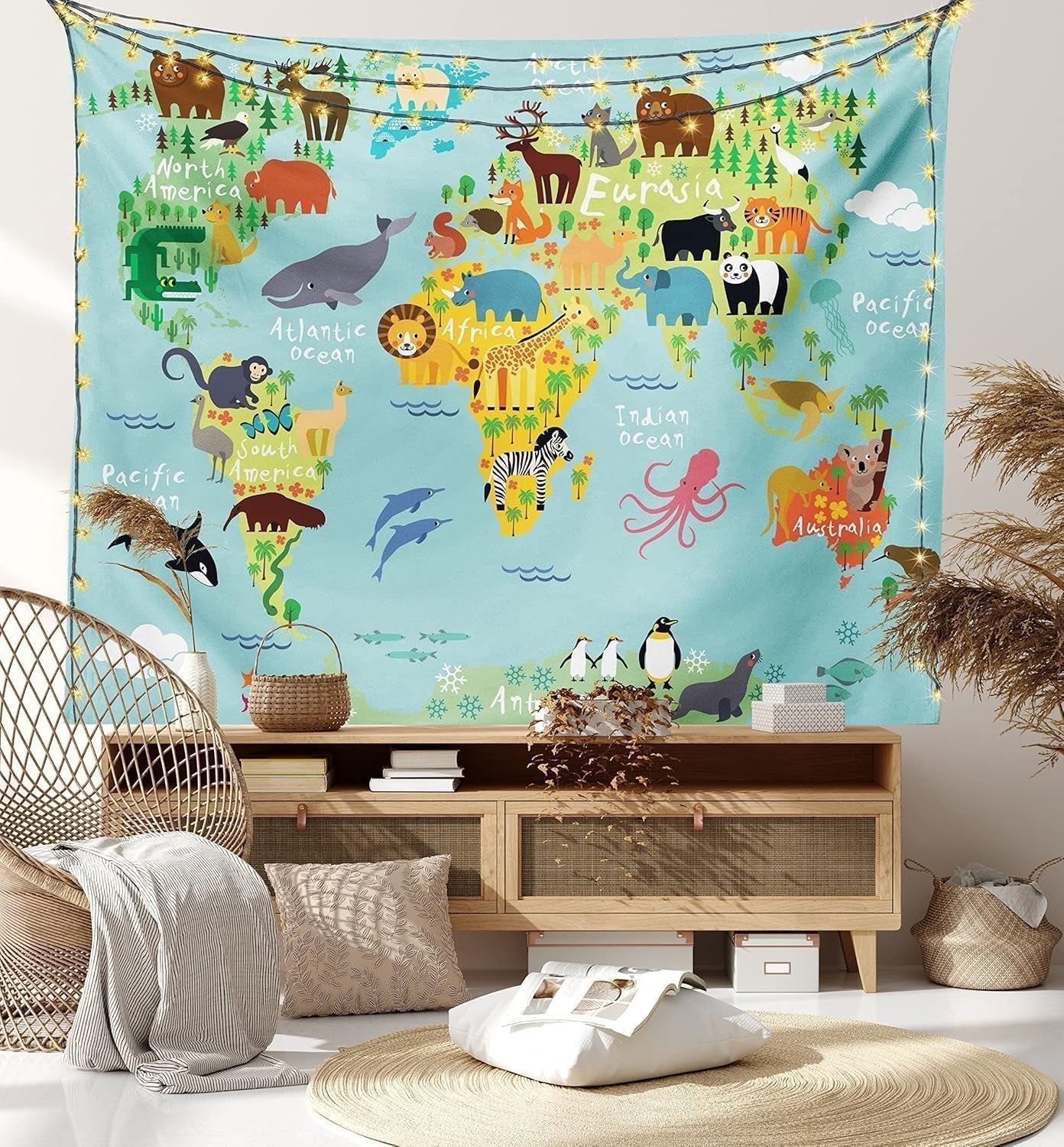 Tapiserie abakuhaus toulání zvíře mapa světa kresby Home - Doplňky a dekorace Naty Shop