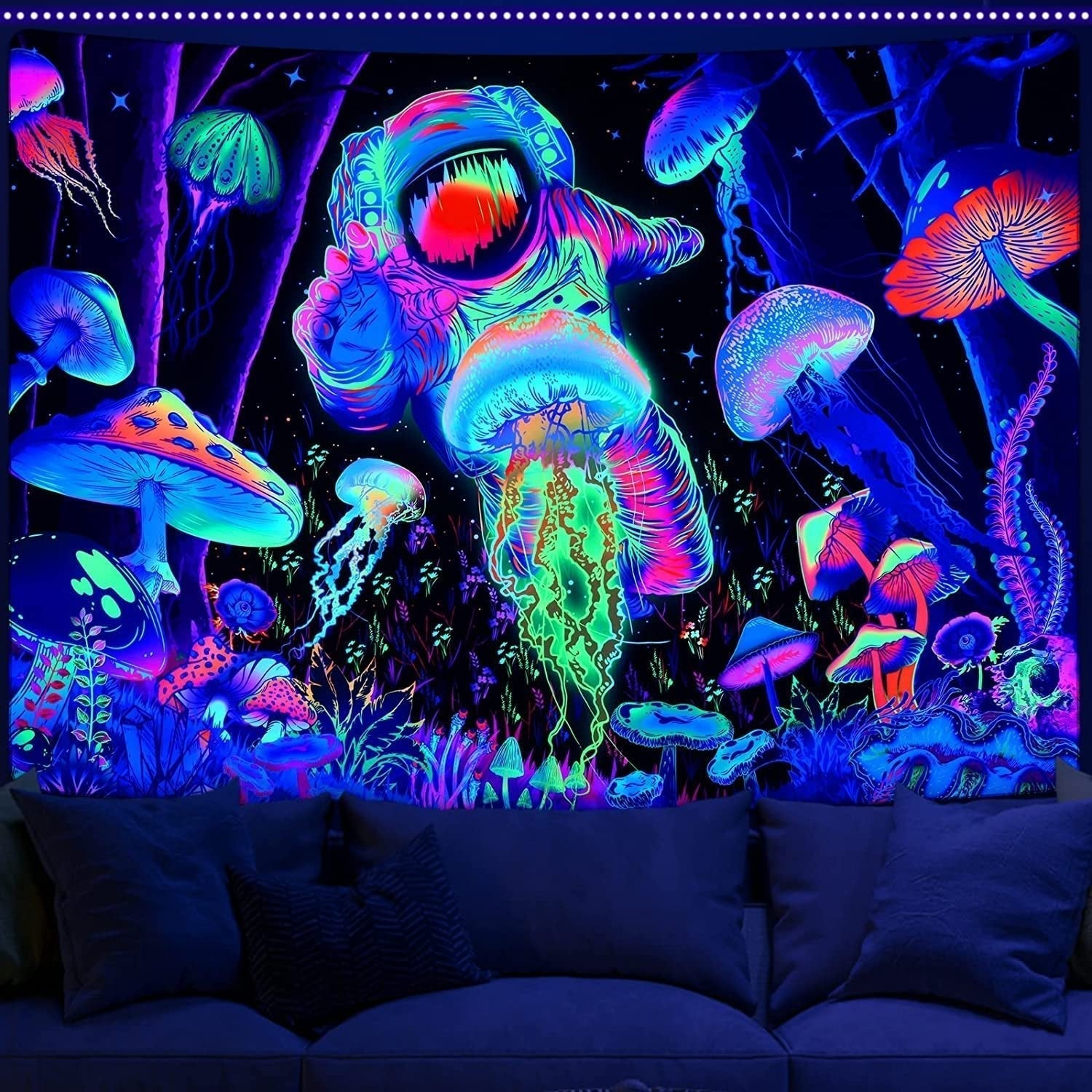 Tapiserie alishomtll černé světlo abstraktní nástěnné umění Home - Doplňky a dekorace Naty Shop Multi 150L X 130B Cm