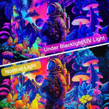 Tapiserie alishomtll černé světlo astronaut houba fluorescenční botanická Home - Příslušenství a dekorace Naty Shop