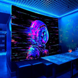 Tapiserie alishomtll fluorescenční lebka astronaut černé světlo Domů - Příslušenství a dekorace Naty Shop