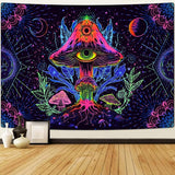 Tapiserie alishomtll fluorescenční houba černá mandala Home - Doplňky a dekorace Naty Shop