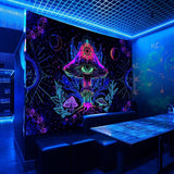 Tapiserie alishomtll fluorescenční houba černá mandala Home - Doplňky a dekorace Naty Shop