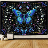 Tapiserie alishomtll motýl fáze měsíce květinová sedmikráska černá Domů - Příslušenství a dekorace Naty Shop Multi 210L X 150B Cm