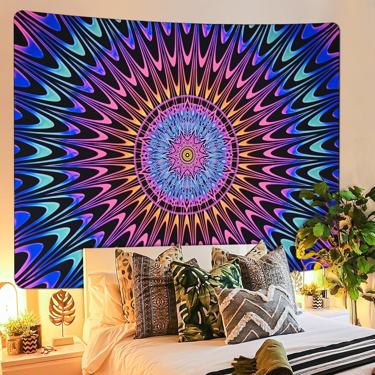 Tapiserie alishomtll barevná mandala black light art Home - Doplňky a dekorace Naty Shop