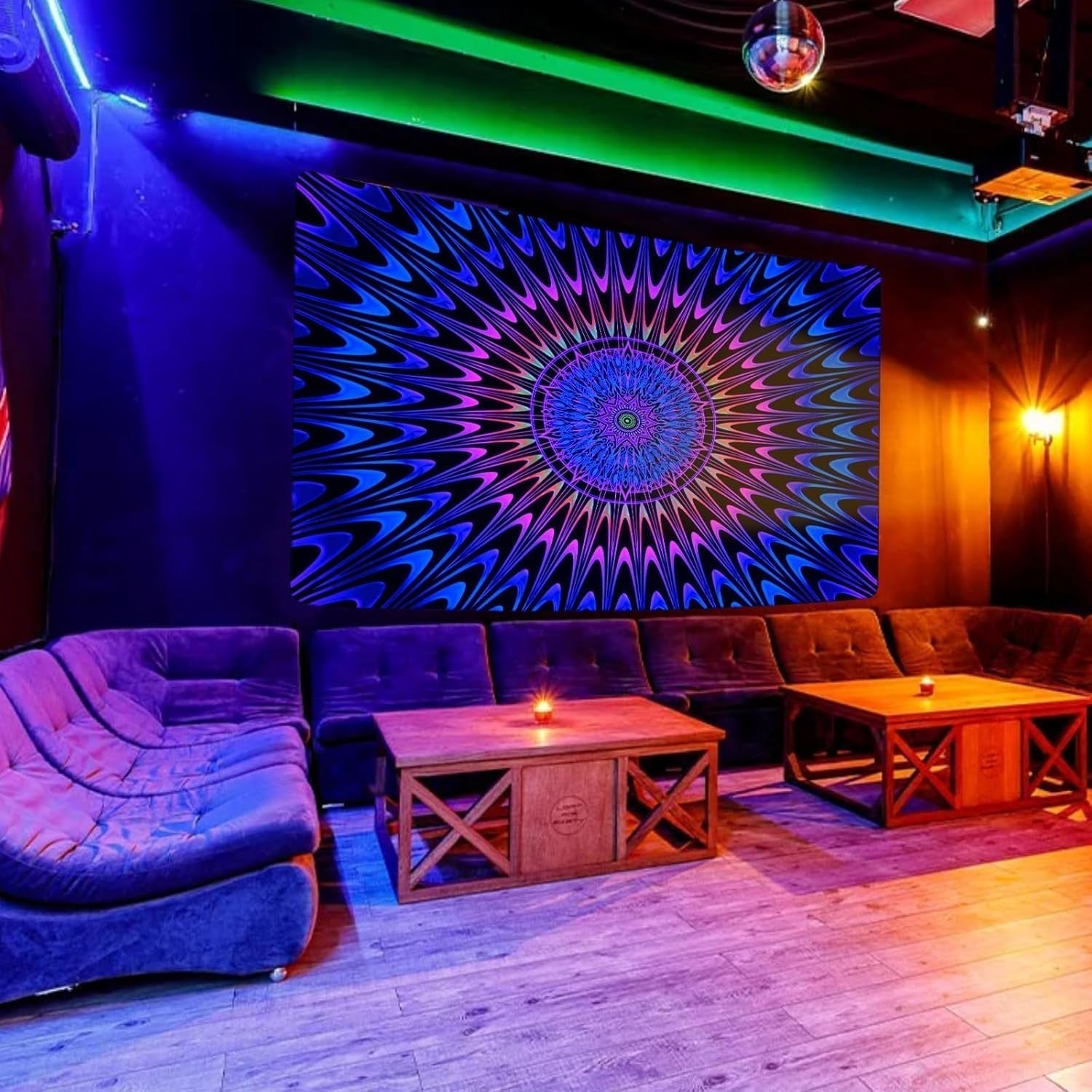 Tapiserie alishomtll barevná mandala black light art Home - Doplňky a dekorace Naty Shop