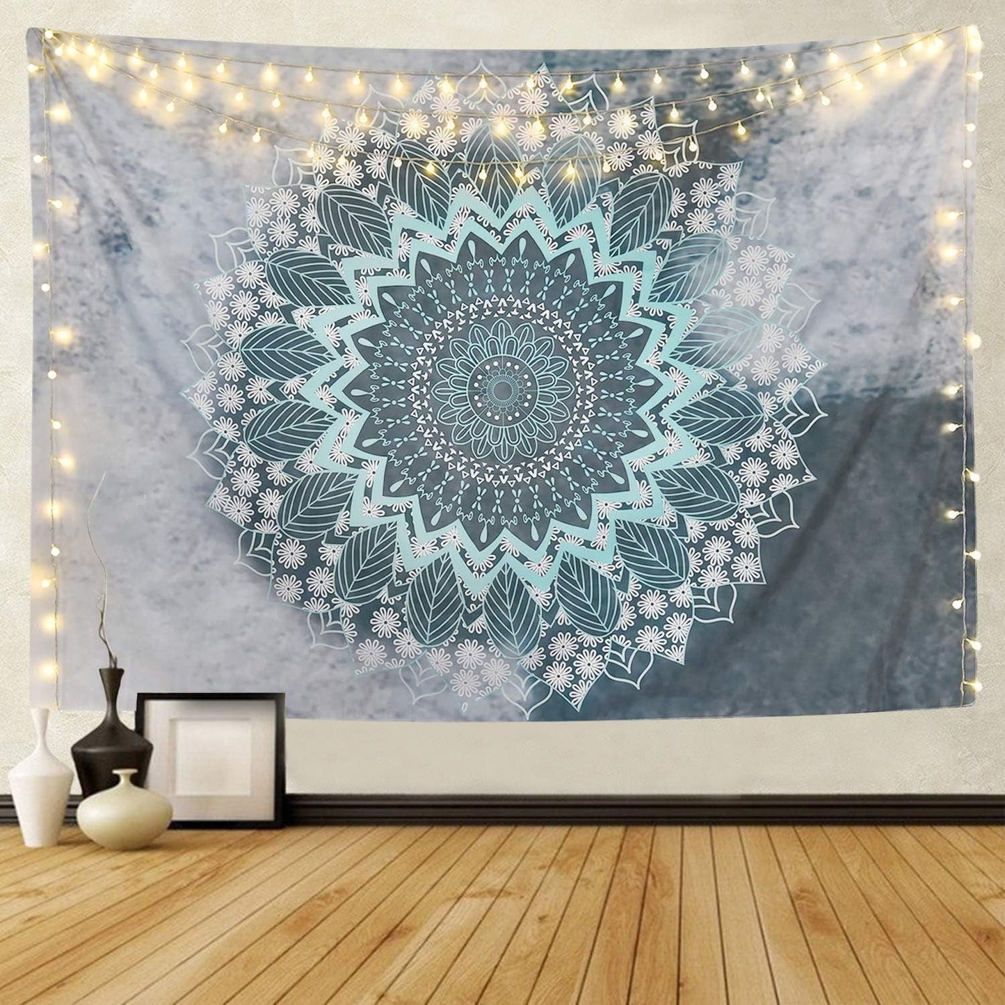 Tapiserie alishomtll indická mandala jóga hippie látka Home - Doplňky a dekorace Naty Shop 1 mandala (šedá+modrá) 235L X 235B Cm