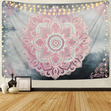 Gobelín alishomtll mandala indická bohémská látka Home - Doplňky a dekorace Naty Shop Šedá růžová 210,1L X 150,1B Cm