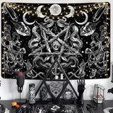 Gobelín alishomtll čarodějnický had estetická gotická pentagramová stěna Home - Doplňky a dekorace Naty Shop