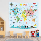 Tapisérie Bashom Německá mapa světa zvířat pro děti Home - Doplňky a dekorace Naty Shop Tp-007
