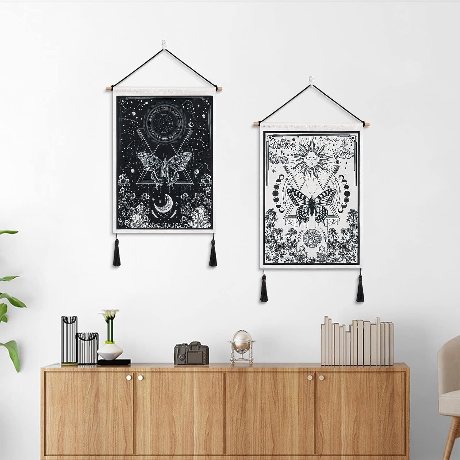 Gobelín kusy betylfoy malé gobelíny flitry slunce měsíc Home - Doplňky a dekorace Naty Shop