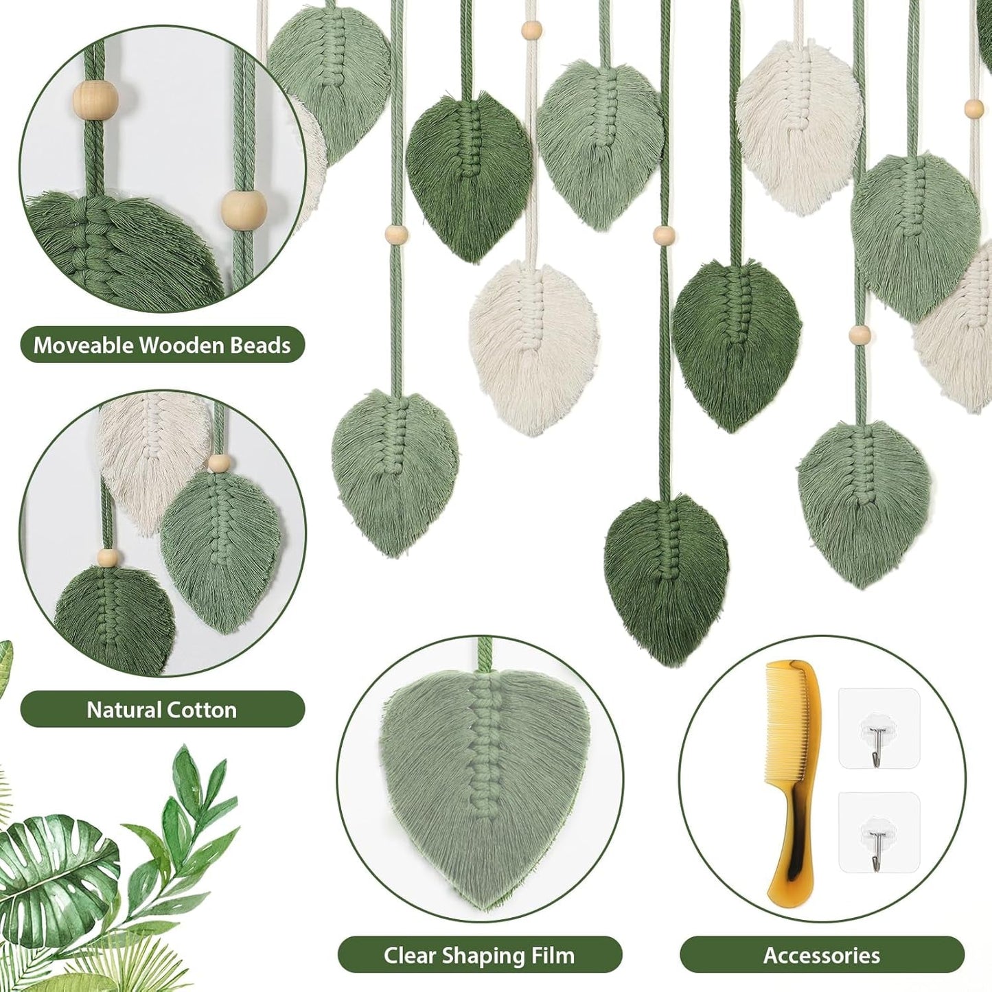 Tapiserie betylfoy nástěnný závěs velký dekorační list Home - Doplňky a dekorace Naty Shop