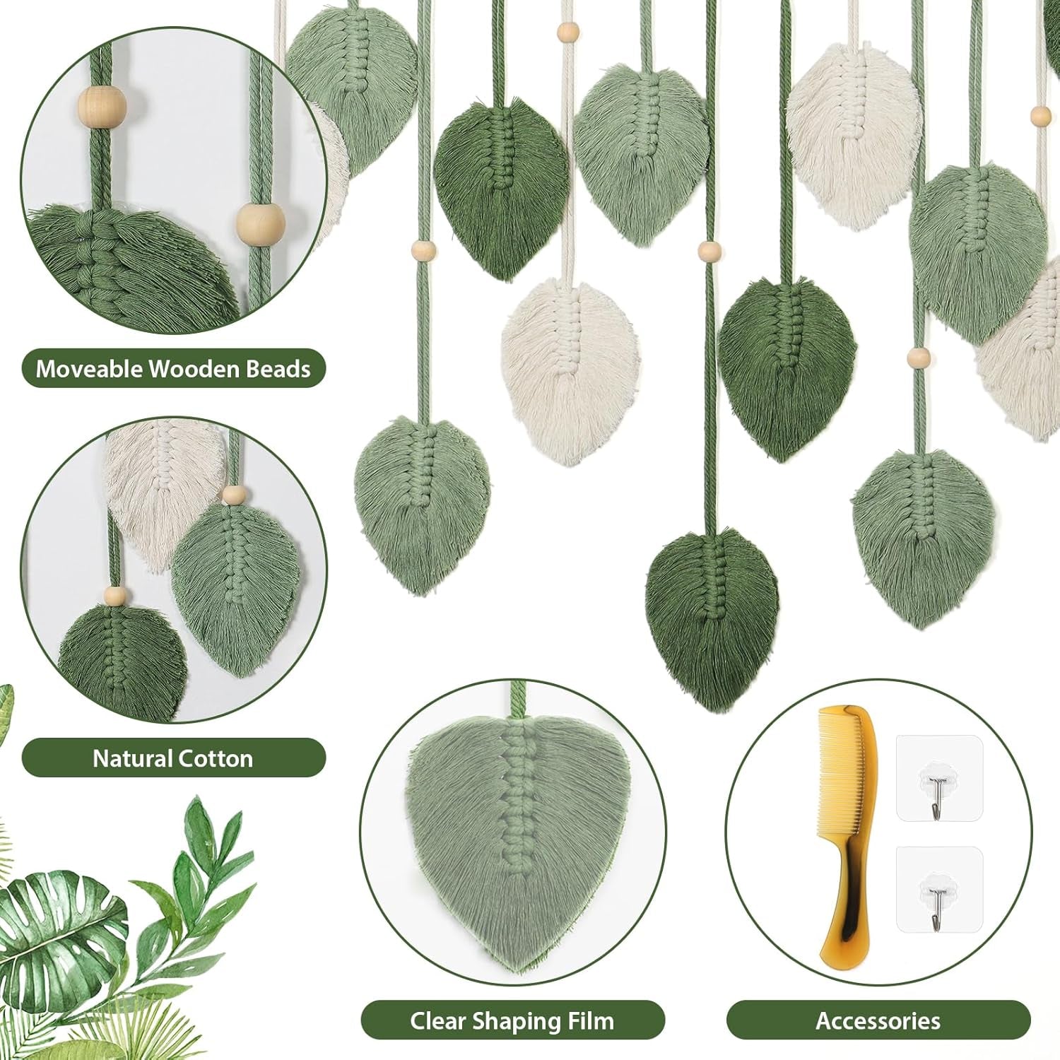 Tapiserie betylfoy nástěnný závěs velký dekorační list Home - Doplňky a dekorace Naty Shop