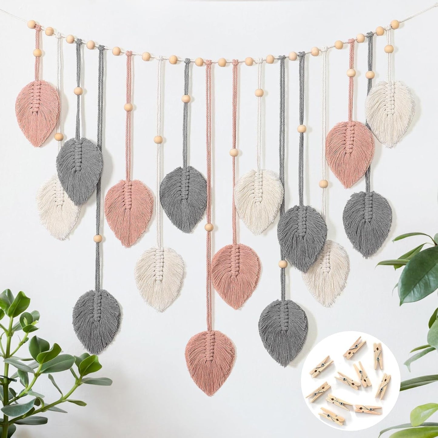 Tapiserie betylfoy nástěnný závěs velký dekorační list Home - Doplňky a dekorace Naty Shop Pink