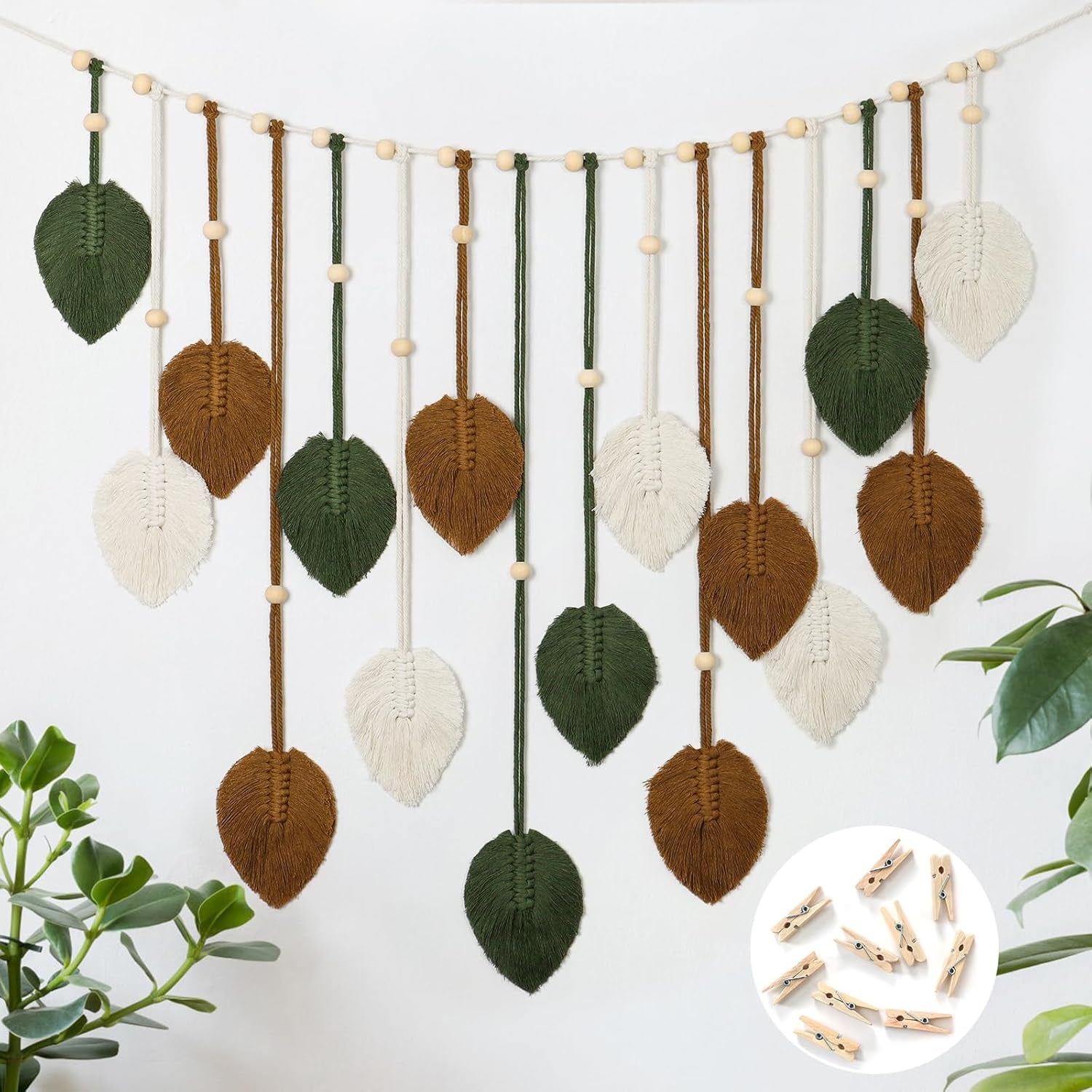 Tapiserie betylfoy nástěnný závěs velký dekorační list Home - Doplňky a dekorace Naty Shop Khaki