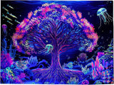 Tapestry life tree mandala fluorescent Home - Příslušenství a dekorace Naty Shop Výchozí název