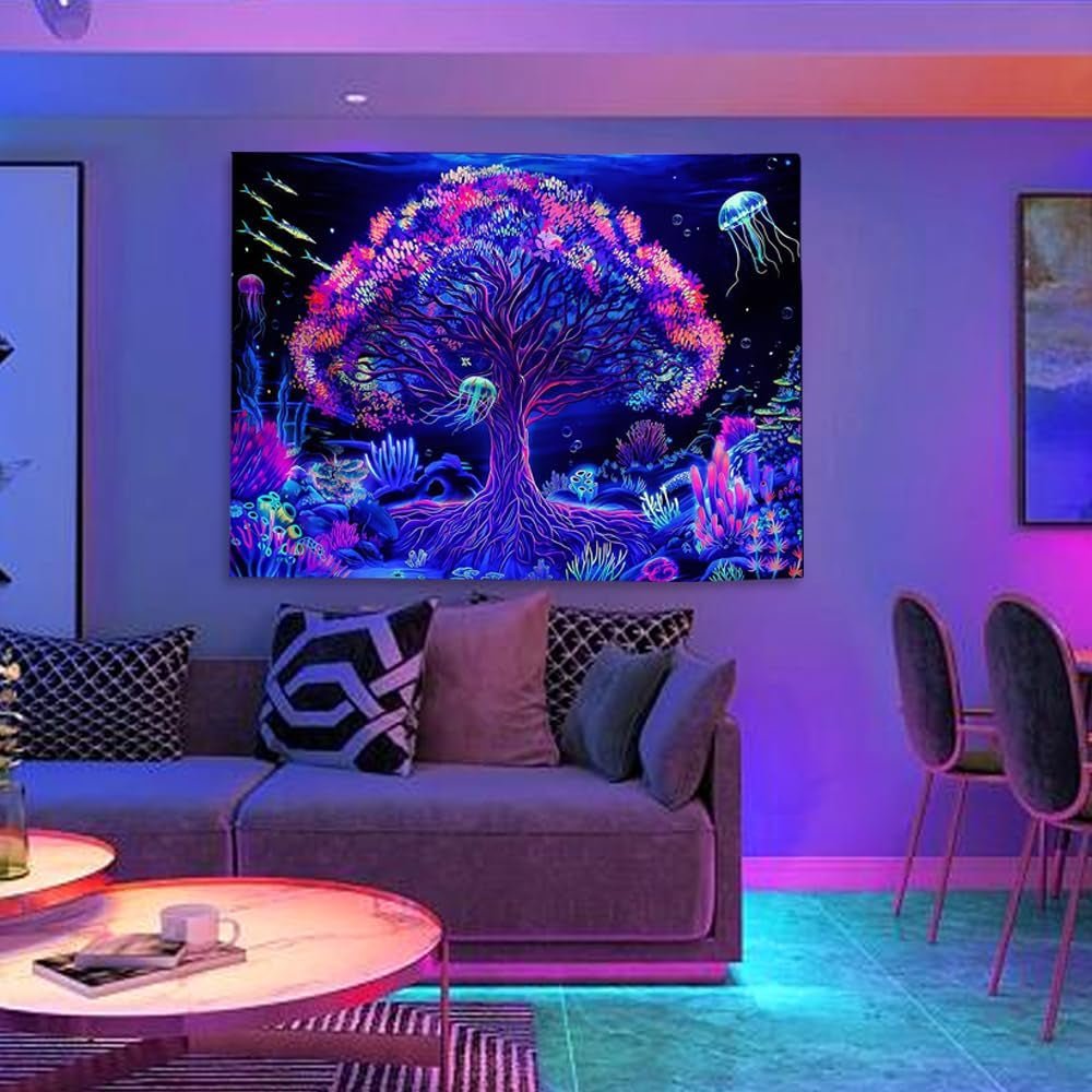 Tapiserie strom života fluorescenční mandala Home - Doplňky a dekorace Naty Shop