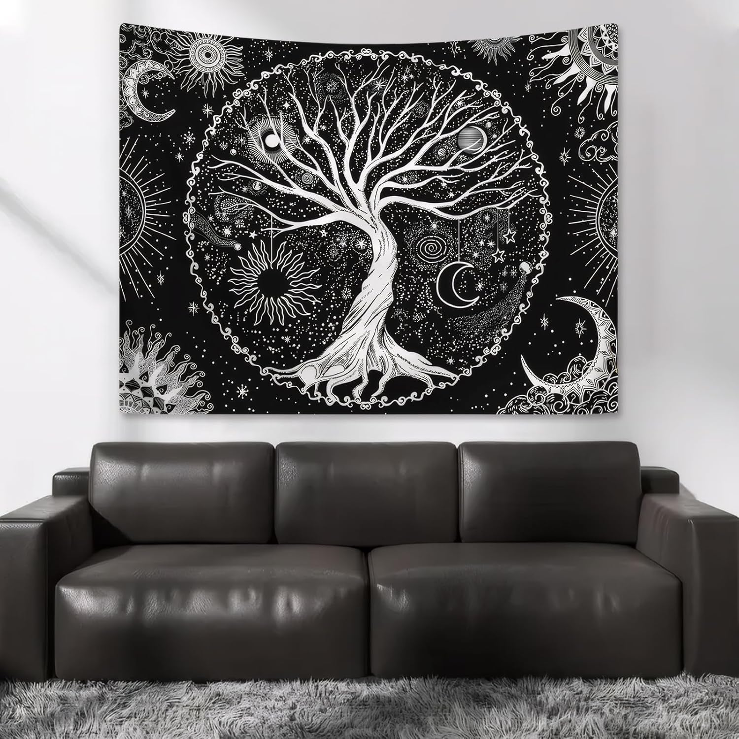 Život strom gobelín slunce měsíc Casa - Doplňky a dekorace Naty Shop