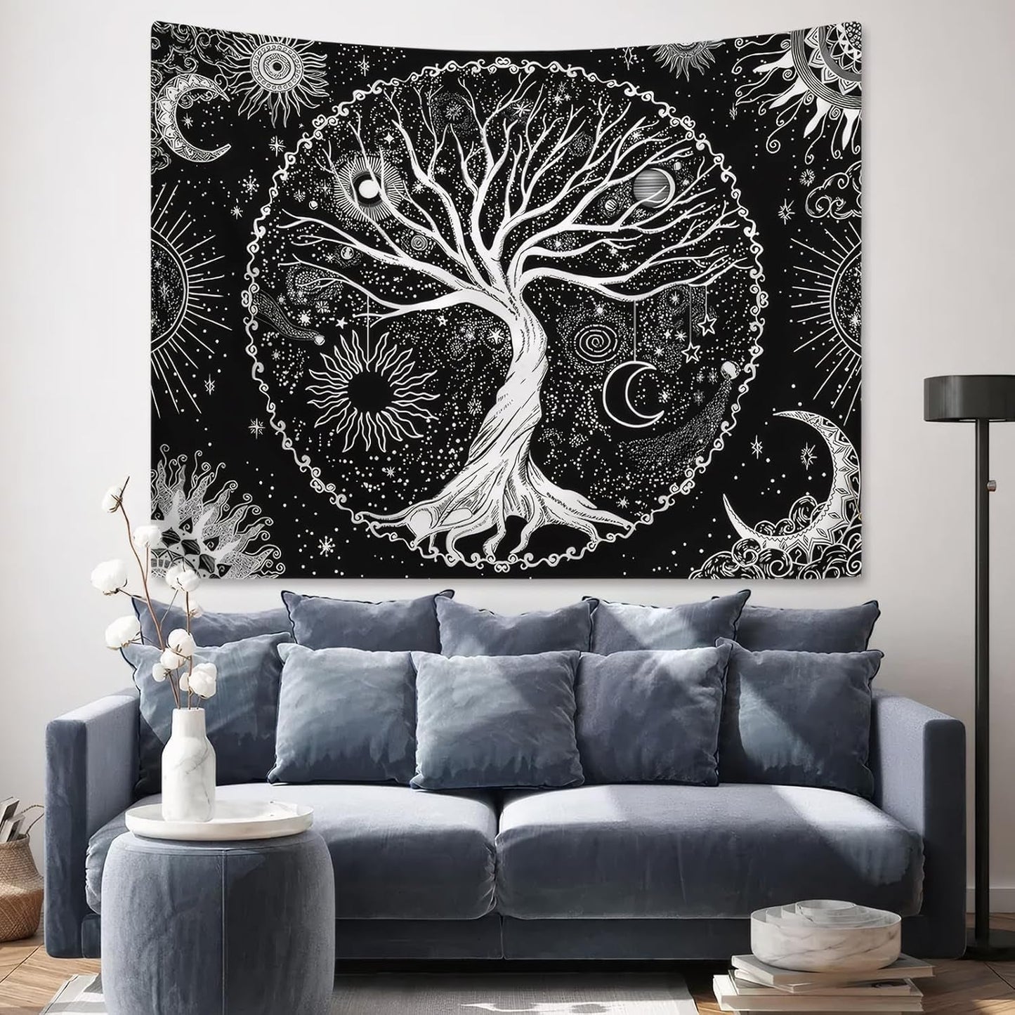 Život strom gobelín slunce měsíc Casa - Doplňky a dekorace Naty Shop