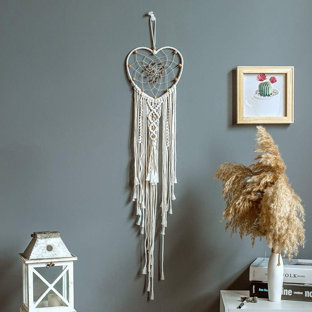 Deco gobelín lapač snů tkaná bílá nástěnná dekorace Home - Doplňky a dekorace Naty Shop Heart of love