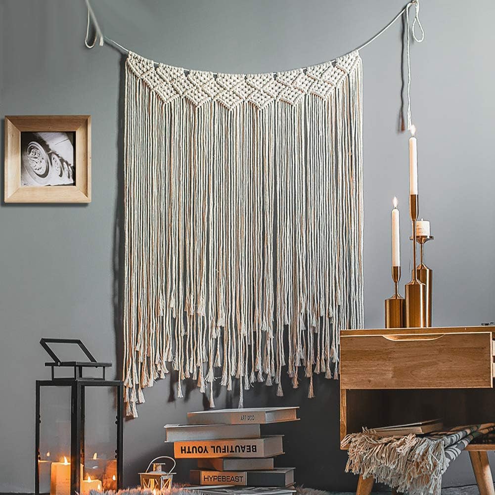 Deco gobelín lapač snů tkaná bílá nástěnná dekorace Home - Doplňky a dekorace Naty Shop Třásňový závěs