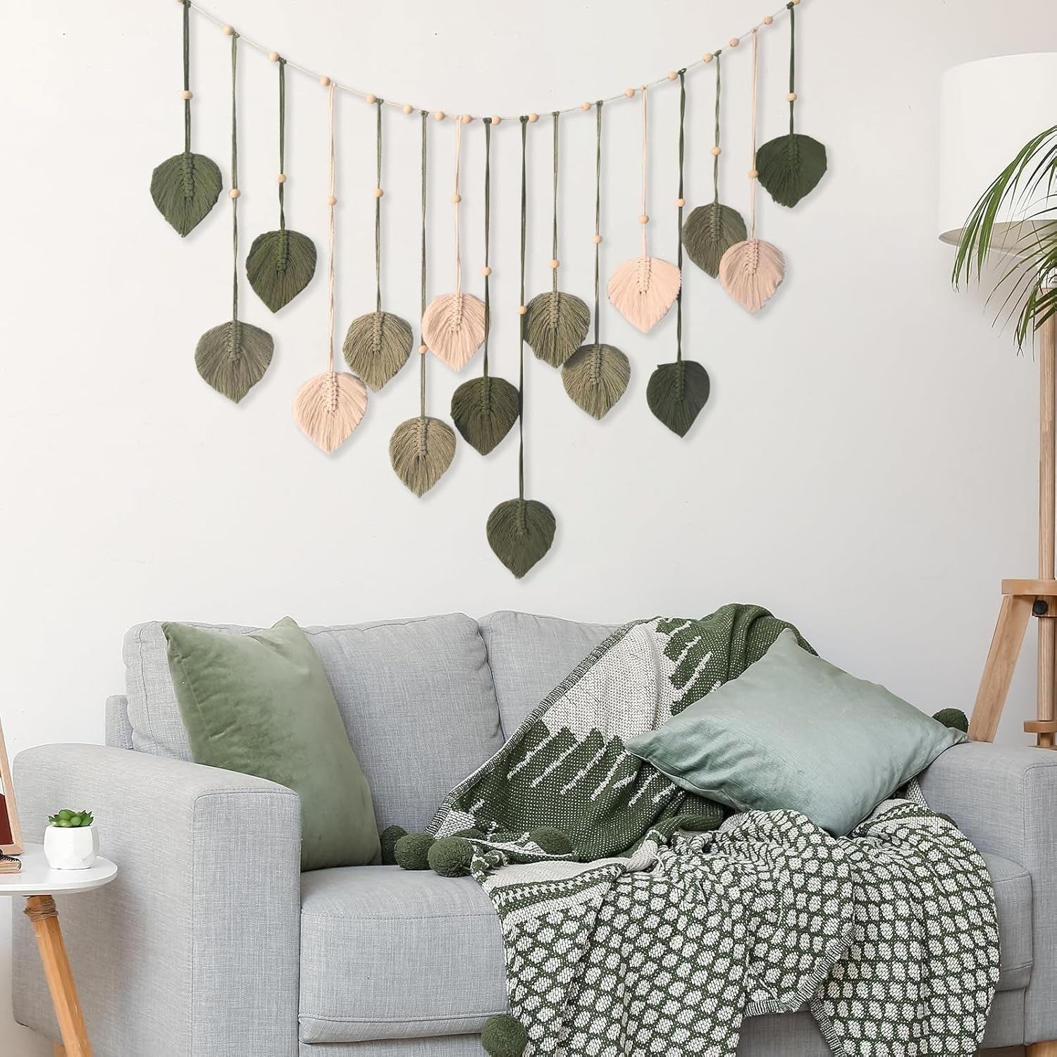 Tapiserie dekorace dřevěné korálky list design Home - Doplňky a dekorace Naty Shop