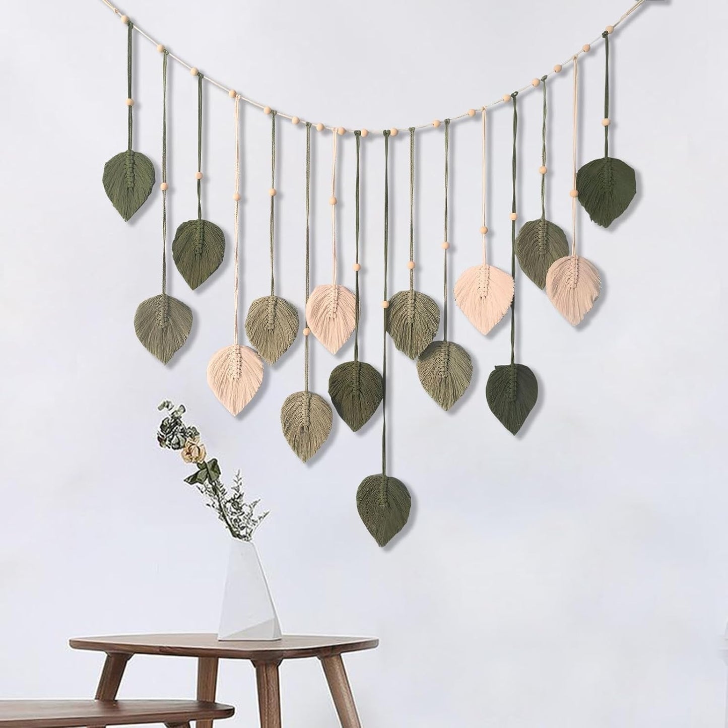Tapiserie dekorace dřevěné korálky list design Home - Doplňky a dekorace Naty Shop Výchozí název
