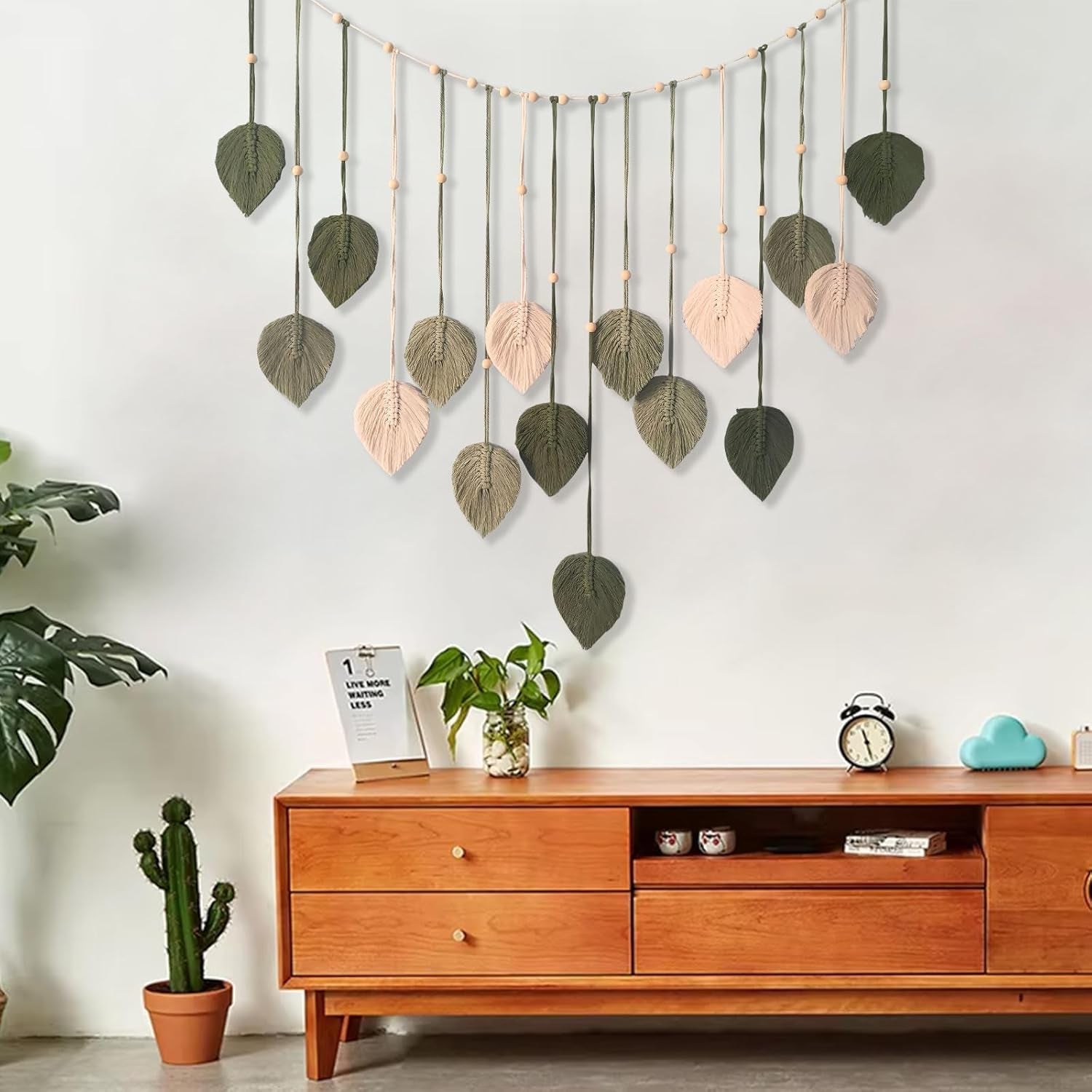 Tapiserie dekorace dřevěné korálky list design Home - Doplňky a dekorace Naty Shop