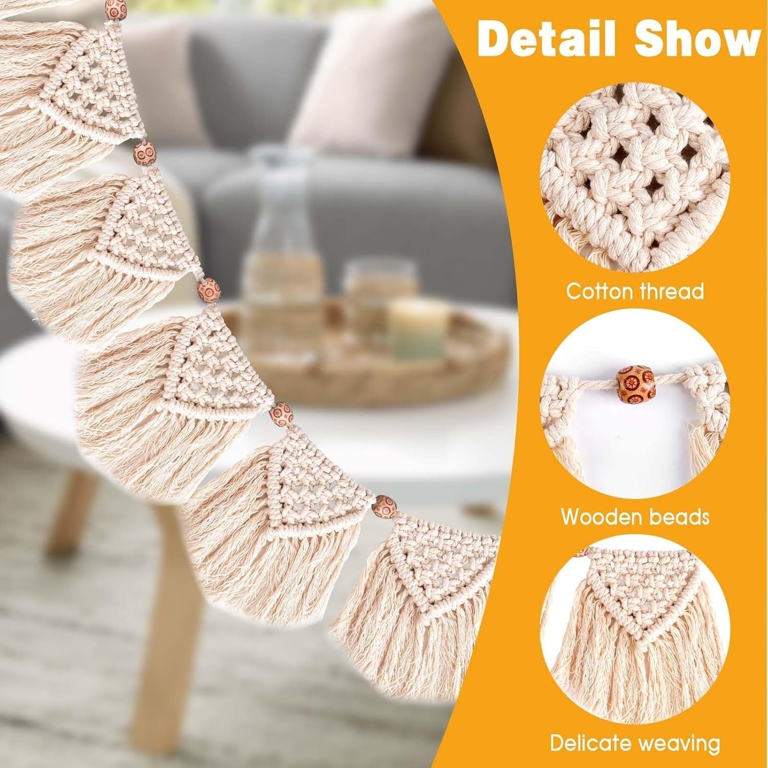 Gobelínová dekorace ručně tkané třásně ledová girlanda Home - Doplňky a dekorace Naty Shop