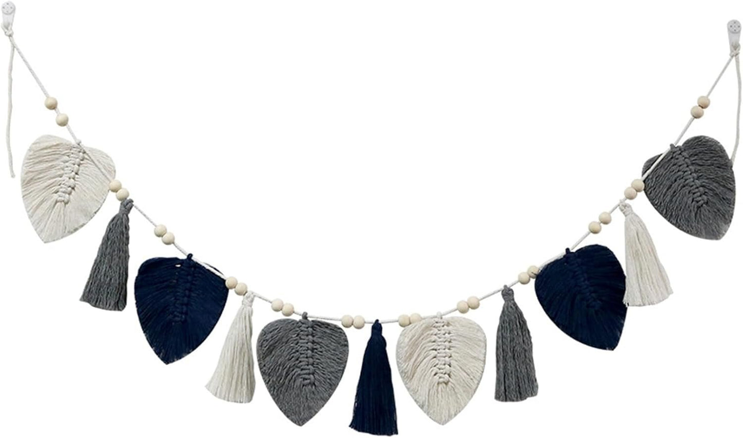 Dekorativní gobelín tkané listy elegantní třásně Home - Doplňky a dekorace Naty Shop Blue