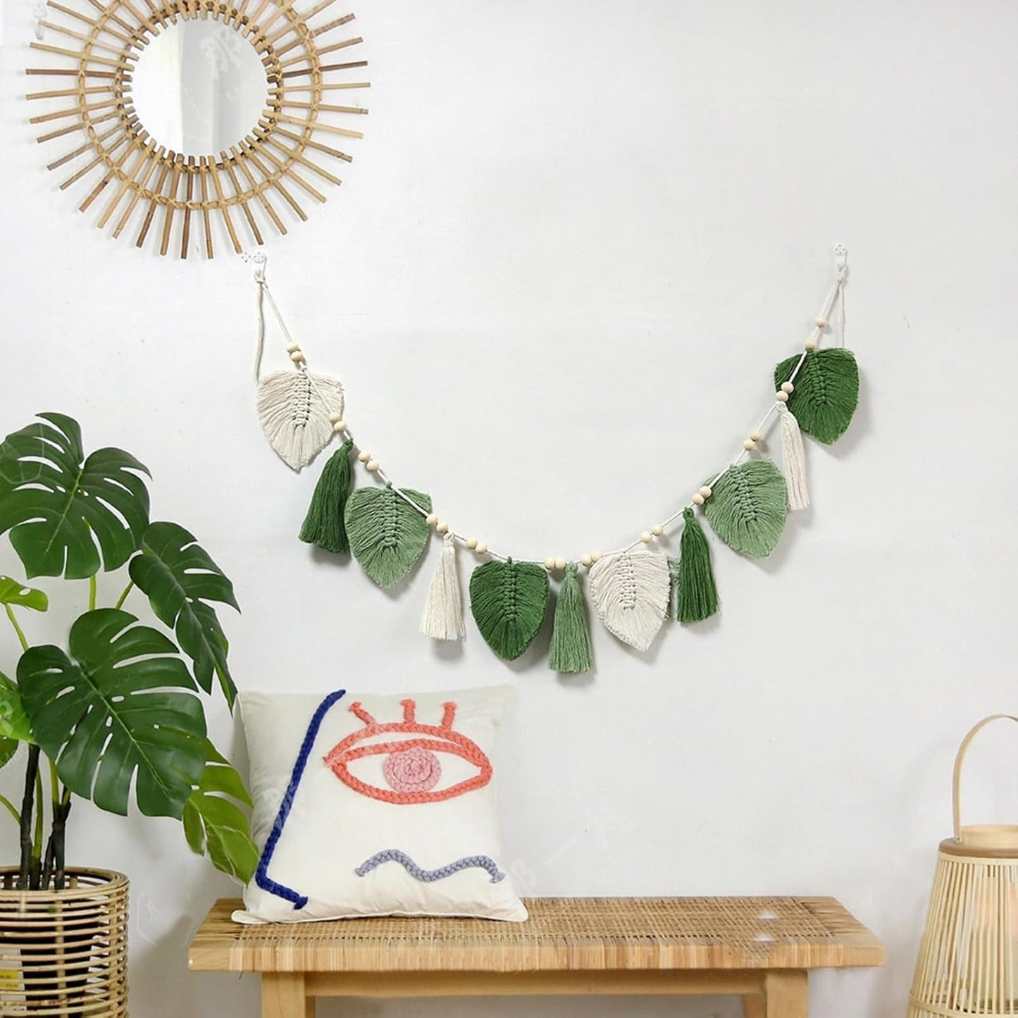 Dekorativní gobelín tkané listy šik třásně Home - Doplňky a dekorace Naty Shop