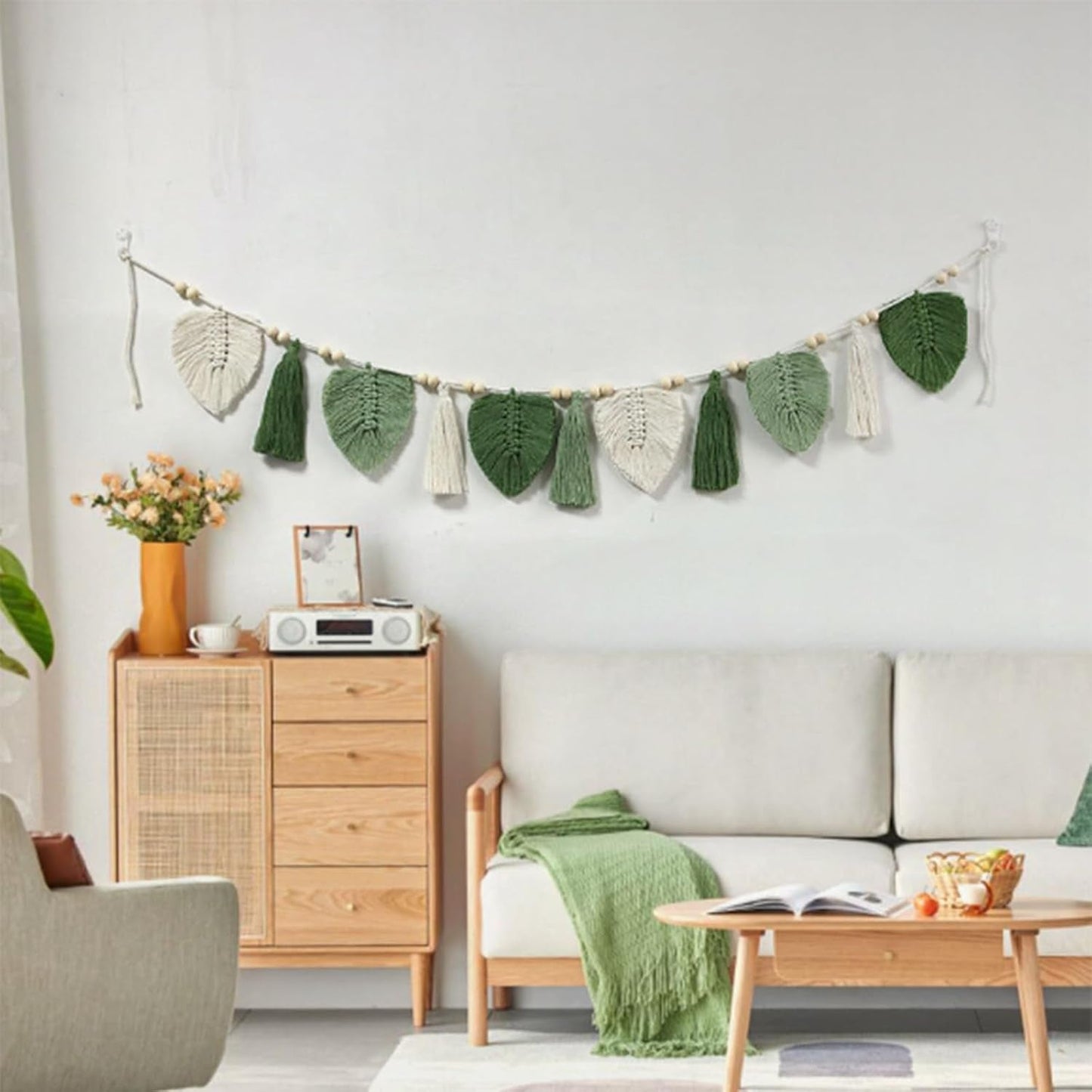 Dekorativní gobelín tkané listy šik třásně Home - Doplňky a dekorace Naty Shop