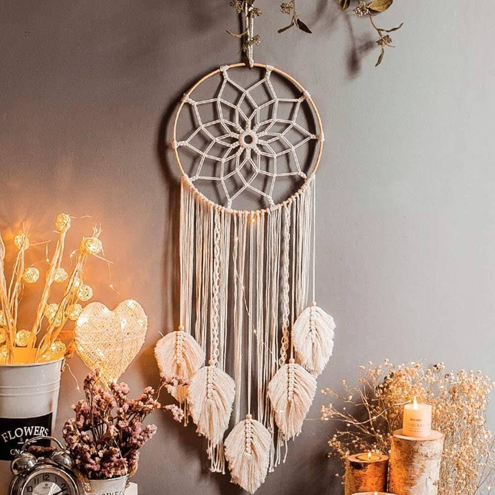 Velký bílý lapač snů ručně vyráběný tapisérie Casa - Doplňky a dekorace Naty Shop 1