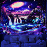 Tapiserie Dremisland Blacklight houba psychedelická reaktivní galaxie stěna Home - Doplňky a dekorace Naty Shop Calea Lactee 150L X 130B Cm