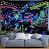 Tapiserie Dremisland Blacklight houba psychedelická reaktivní galaxie stěna Home - Doplňky a dekorace Naty Shop