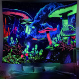 Tapiserie Dremisland Blacklight houba psychedelická reaktivní galaxie stěna Home - Doplňky a dekorace Naty Shop Mushroom 200L X 148B Cm