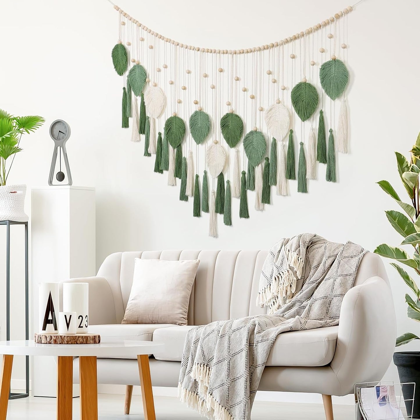 Tapiserie Dremisland velké béžové zelené listy střapce Home - Doplňky a dekorace Naty Shop