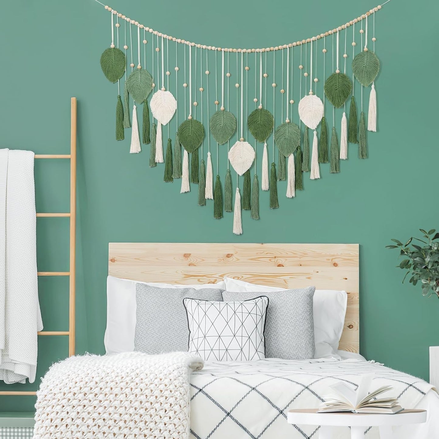 Tapiserie Dremisland velké béžové zelené listy střapce Home - Doplňky a dekorace Naty Shop