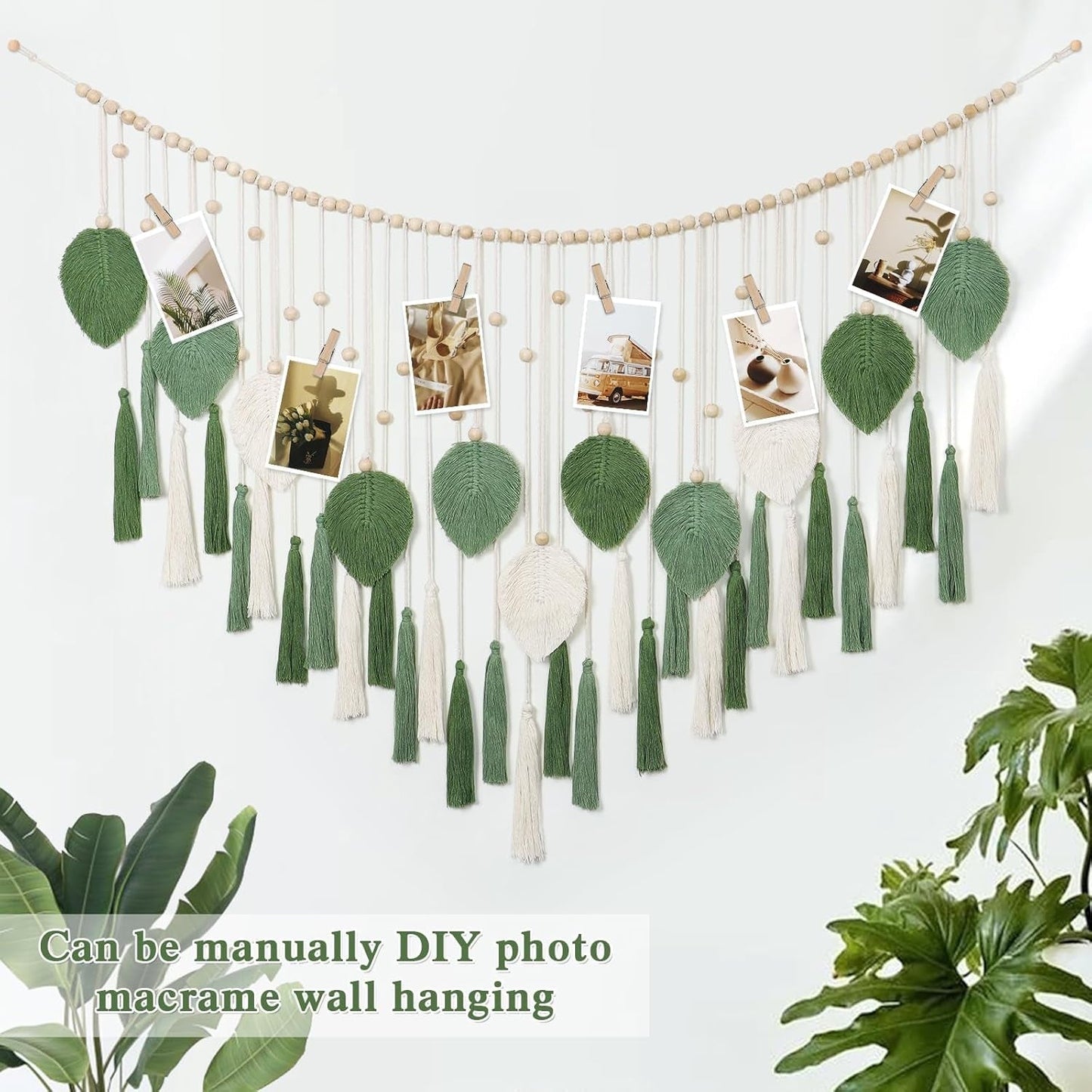 Tapiserie Dremisland velké béžové zelené listy střapce Home - Doplňky a dekorace Naty Shop