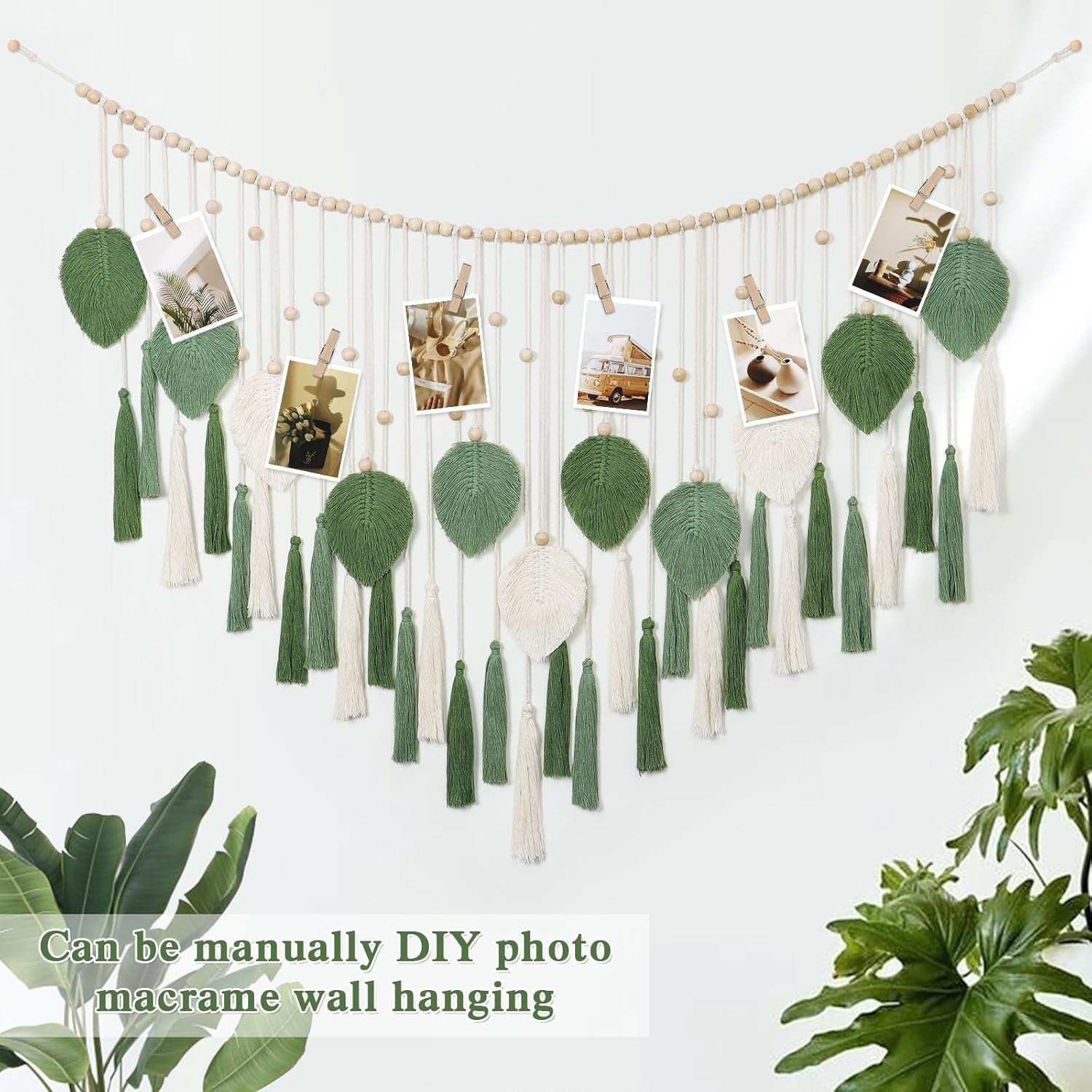 Tapiserie Dremisland velké béžové zelené listy střapce Home - Doplňky a dekorace Naty Shop