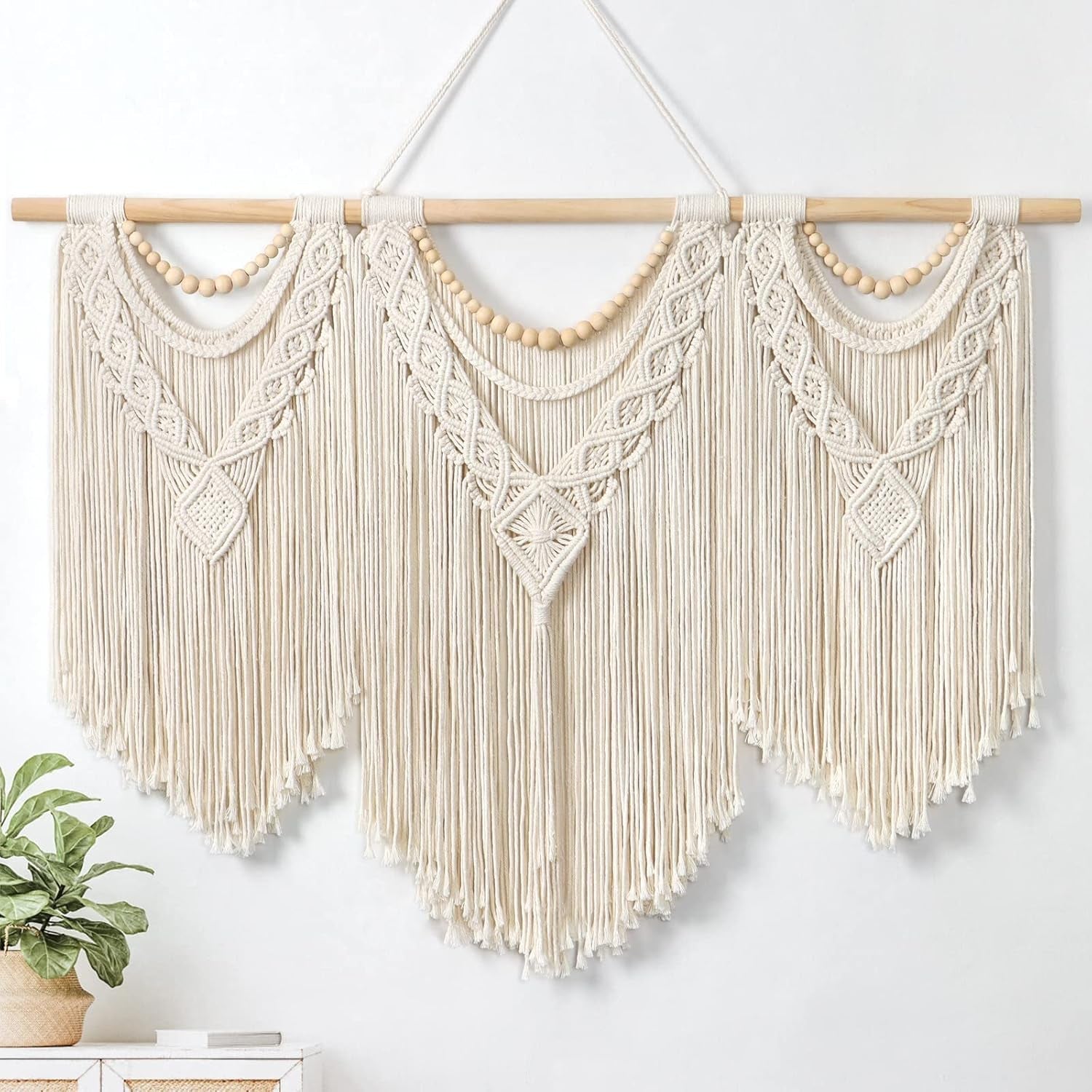 Tapiserie dremisland velká deco tkaná béžová Home - Doplňky a dekorace Naty Shop Dřevěné korálky