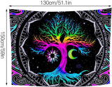 Tapiserie fluorescenční strom život psychedelický měsíc Home - Doplňky a dekorace Naty Shop