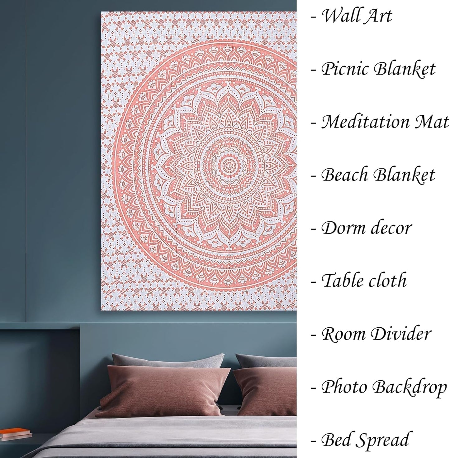 Nábytková finesa tapisérie z růžové mandaly Home - Doplňky a dekorace Naty Shop