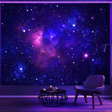 Gobelín galaxie černé světlo hvězdná obloha reaktivní modrá Domů - Příslušenství a dekorace Naty Shop Galaxy 150L X 130B Cm