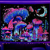 Gobelín galaxie černé světlo hvězdné nebe reaktivní modrá Home - Doplňky a dekorace Naty Shop Mushroom 200L X 150B Cm
