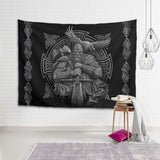 Tapiserie šedá viking odin sekera meč havran kříž Home - Doplňky a dekorace Naty Shop